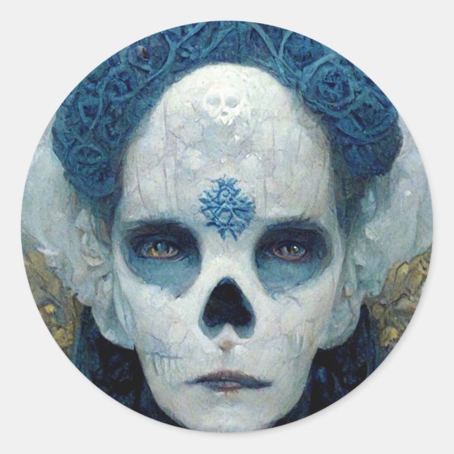 Ice Witch 2 Fantasy Sci-Fi Classic Round Sticker (Front)