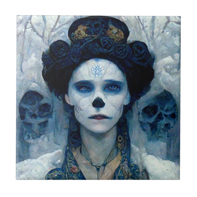Ice Witch 5 Fantasy Sci-Fi Ceramic Tile (Front)
