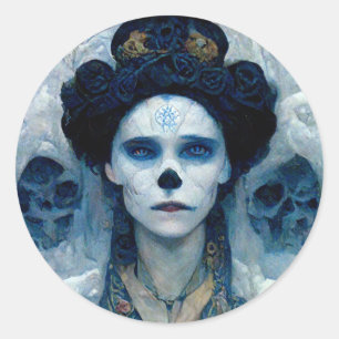Ice Witch 5 Fantasy Sci-Fi Classic Round Sticker