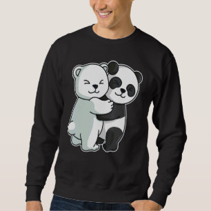 Icebear Panda Cute Polar Bear Hug Cuddle Animals H Sweatshirt