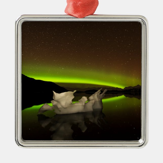 Iceberg Aurora Metal Ornament (Front)