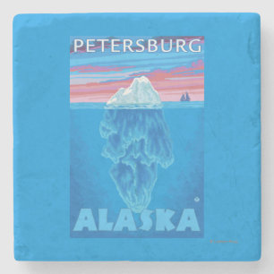 Iceberg Cross-Section - Petersburg, Alaska Stone Coaster