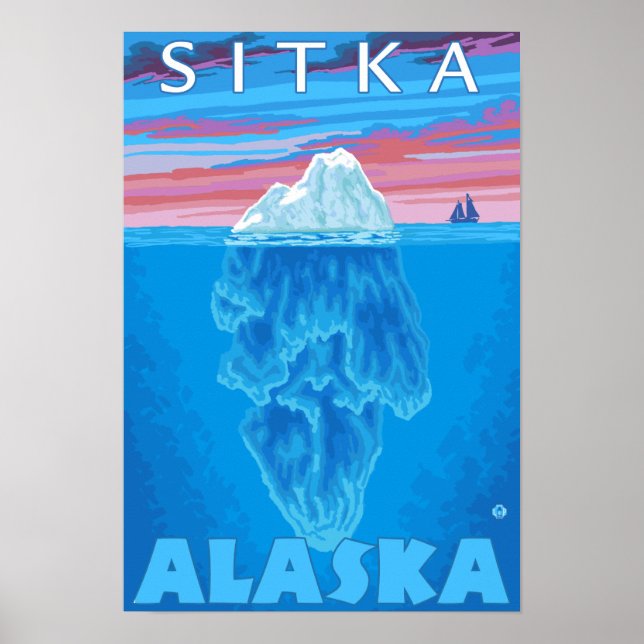 Iceberg Cross-Section - Sitka, Alaska Poster (Front)