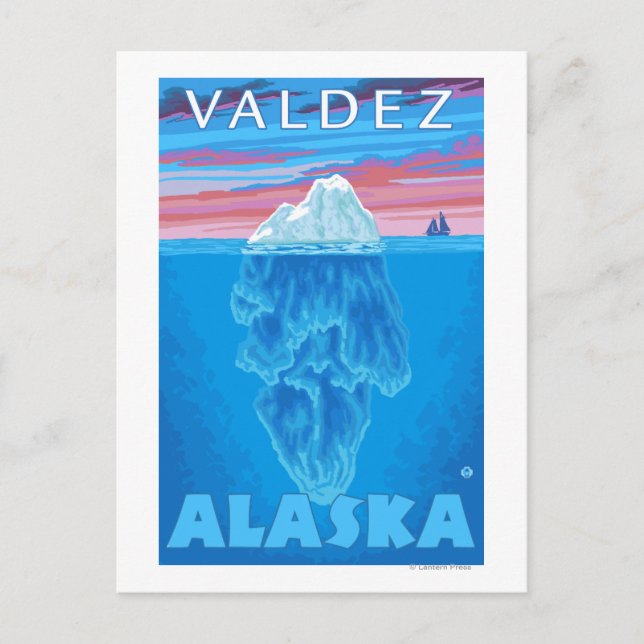 Iceberg Cross-Section - Valdez, Alaska Postcard (Front)