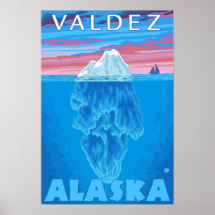 Iceberg Cross-Section - Valdez, Alaska Poster