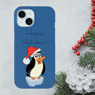 Iceberg Floating Penguin Happy Holidays iPhone 15 Case