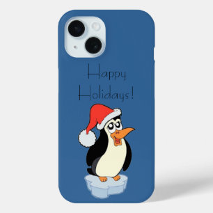 Iceberg Floating Penguin Happy Holidays iPhone 15 Case