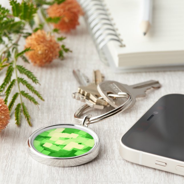 "Iceberg"  Geometric Art Key Ring (Side)