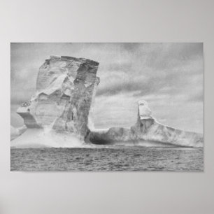 Iceberg Monochrome Sea Ice Mountain Antarctica Poster