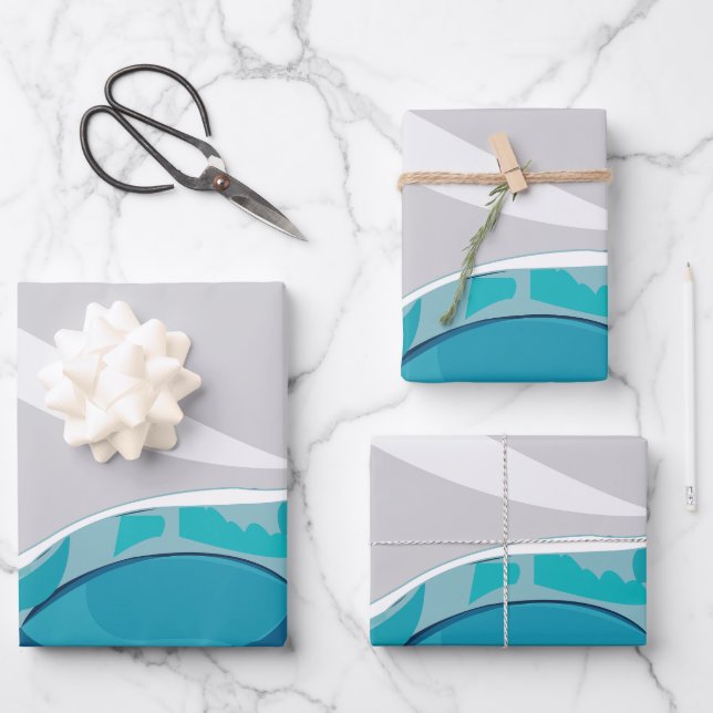 Iceberg Ocean Landscape  Wrapping Paper Sheet (Front)