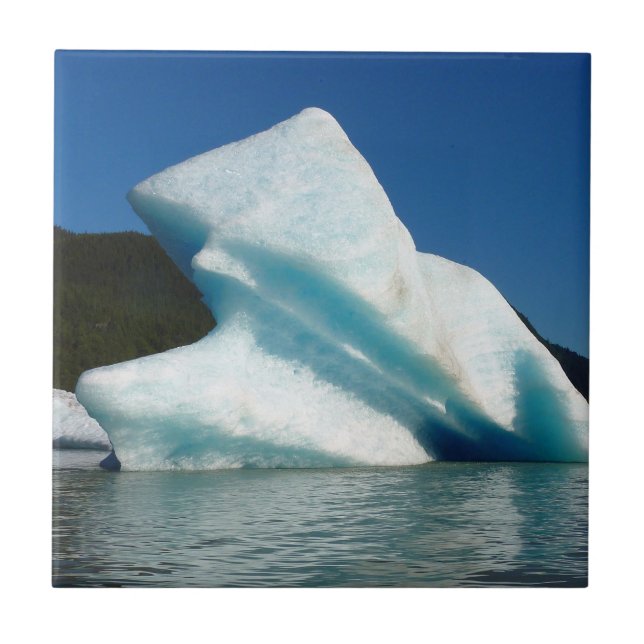 Iceberg on Mendenhall Lake in Alaska Ceramic Tile (Front)