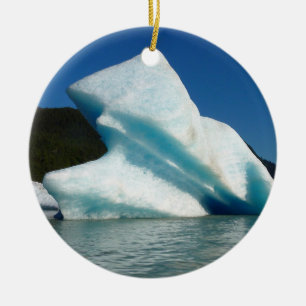 Iceberg on Mendenhall Lake in Alaska Ceramic Tree Decoration