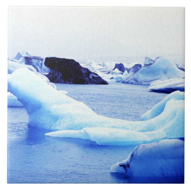 Icebergs at Jokulsarlon Lagoon Ceramic Tile (Front)