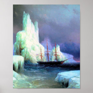 Icebergs in the Atlantic by Ivan Aivazovsky Poster