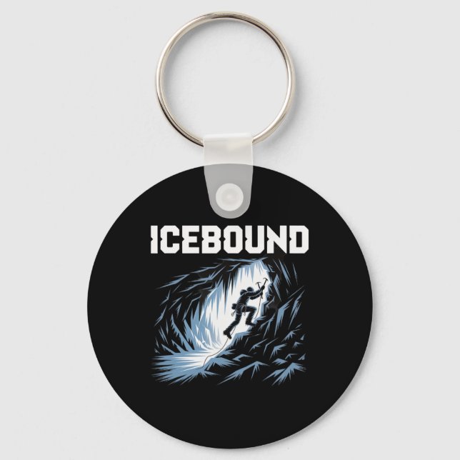 Icebound Ice Climbing Cave Adventure Mountaineerin Key Ring (Front)