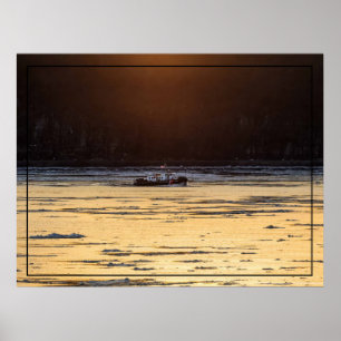 Icebreaker At Sunset Poster