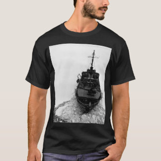 Icebreaker with equipment in Antarctica T-Shirt