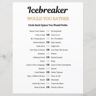 Icebreaker Would You Rather Game