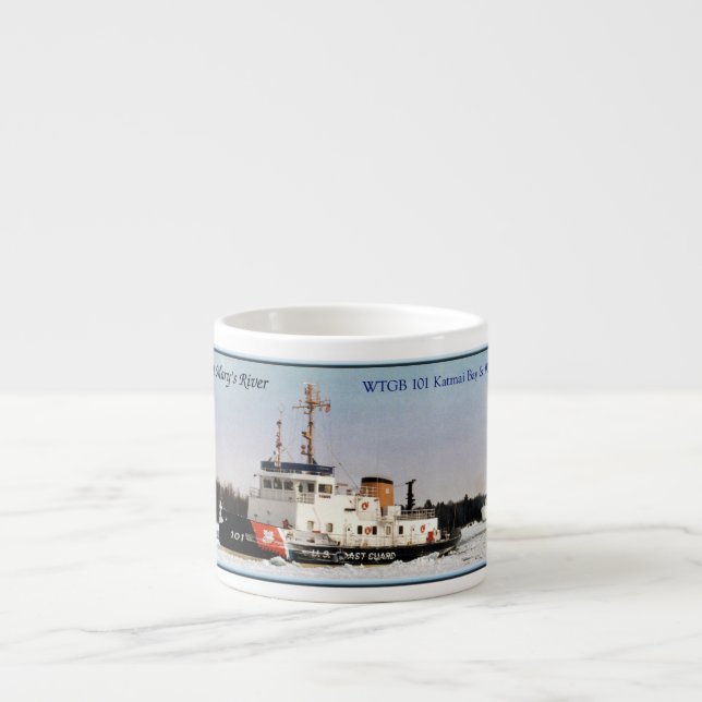 Icebreaking St. Marys River espresso mug (Front)