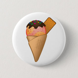 Icecream 6 Cm Round Badge
