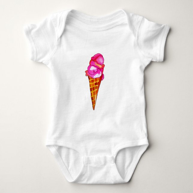 icecream gelato cute food art baby bodysuit (Front)