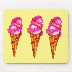 icecream gelato cute food art mouse pad