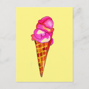 icecream gelato cute food art postcard