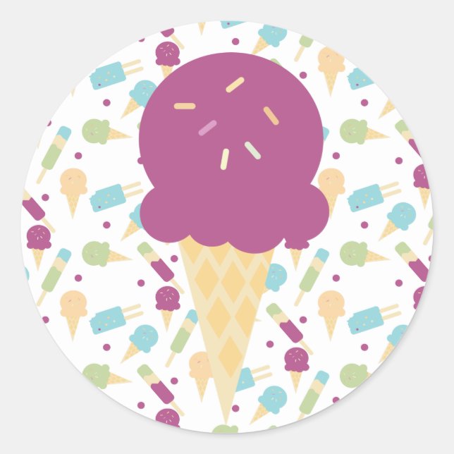 Icecream Pop Sprinkles Reward Classic Round Sticker (Front)