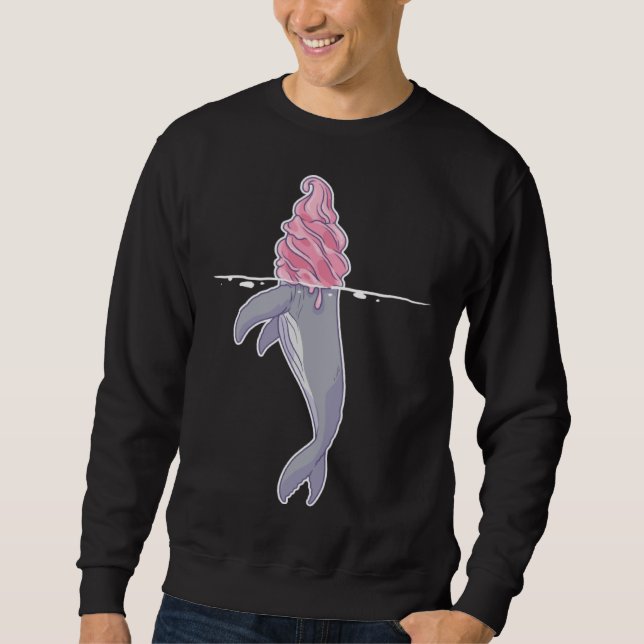 Icecream Whale  Orca Sweet Dessert Ocean Animals Sweatshirt (Front)