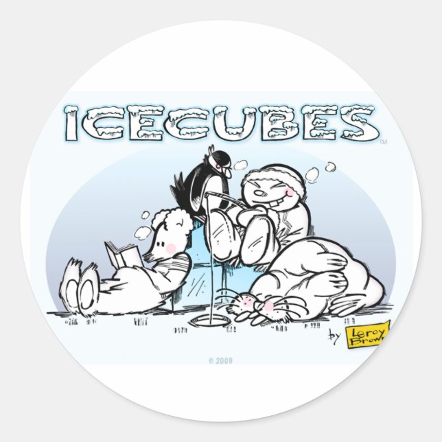 ICECUBES CLASSIC ROUND STICKER (Front)