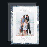 Iced Agate Border | Hanukkah Photo Holiday Card<br><div class="desc">Send Hanukkah greetings to friends and family with our elegant photo cards. Designed to accommodate a single vertical or portrait orientated photo,  card features a watercolor geode agate slice border in moody light blues. Personalise with your custom Hanukkah greeting and family name(s).</div>