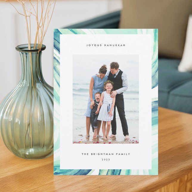 Iced Agate Border | Hanukkah Photo Holiday Card (Creator Uploaded)