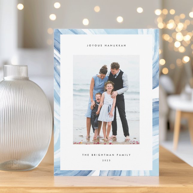 Iced Agate Border | Hanukkah Photo Holiday Card (Creator Uploaded)