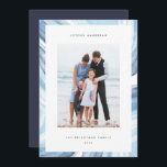 Iced Agate Border | Hanukkah Photo Holiday Card<br><div class="desc">Send Hanukkah greetings to friends and family with our elegant photo cards. Designed to accommodate a single vertical or portrait orientated photo,  card features a watercolor geode agate slice border in pale blues. Personalise with your custom Hanukkah greeting and family name(s).</div>