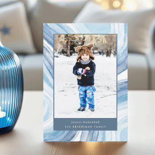Iced Agate Hanukkah Photo Holiday Card