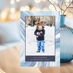 Iced Agate Hanukkah Photo Holiday Card