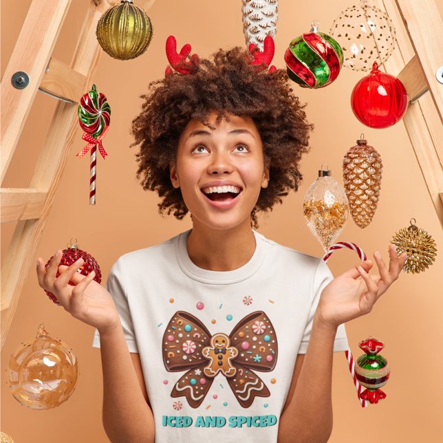 Iced and Spiced Gingerbread Coquette Bow T-Shirt (Creator Uploaded)