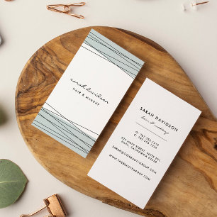 Iced Aqua Modern Geometric Vertical Business Card