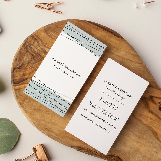 Iced Aqua | Modern Geometric Vertical Business Card (Creator Uploaded)