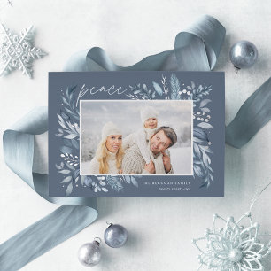 Iced Branches   Elegant Photo Foil Holiday Card