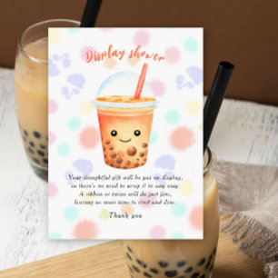 Iced Bubble Tea Baby shower Display shower Enclosure Card