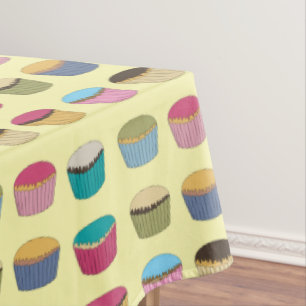 Iced Buns Cupcake Cakes Colourful Pattern Tablecloth
