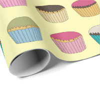 Iced Buns Cupcake Cakes Colourful Pattern Yellow