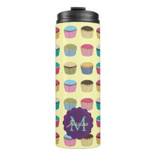 Iced Buns Cupcake Colourful Pattern Personalised Thermal Tumbler