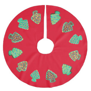 Iced Christmas Tree Cookies in a Circle Brushed Polyester Tree Skirt