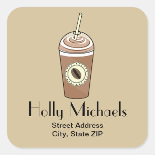 Iced Coffee Address Sticker