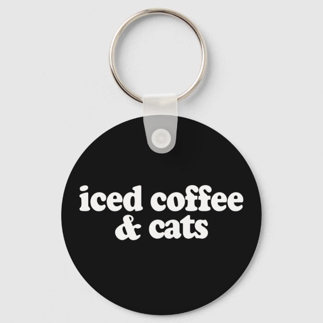 Iced Coffee And Cats   Key Ring (Front)