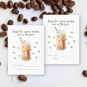 Iced Coffee Baby shower Guess how many candies Enclosure Card