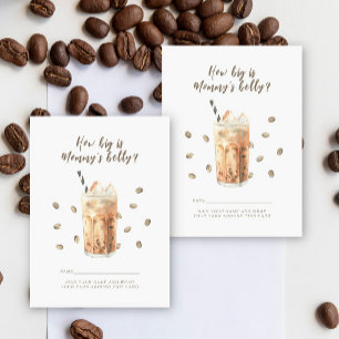 Iced Coffee Baby shower How big is mummy's belly Enclosure Card