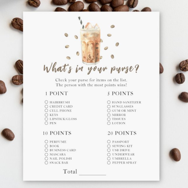 Iced coffee baby shower, What's in your purse game (Creator Uploaded)
